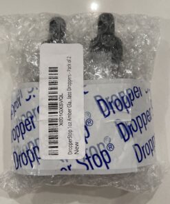 DropperStop 1oz Amber Glass Dropper Bottles (30mL) with Tapered Glass Droppers - Pack of 2 27 B15qI0a0P3S