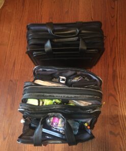 Samsonite Leather Expandable Briefcase 17 inch Black 25 B15rLRfrakS