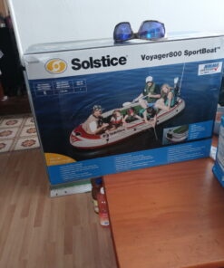 SOLSTICE Inflatable Fishing Boat Rafts 2 to 6 Person Options for Adults Compatible with Motor Comes W/Accessories Pole Holders Cushions Grab Line 6 to 12 Ft Sizes Outdoorsman Voyager Dinghy Air Floor Voyager 6-Person Boat 15 B1611yyXPdS