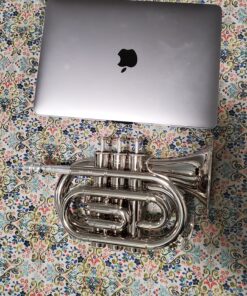 Mendini MPT Brass Bb Pocket Trumpet + Tuner, Case, Mouthpiece, & More (Nickel Plated) Nickel Plated 31 B16NmSqKfMS 1