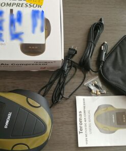 TEROMAS Portable DC/AC Tire Inflator Air Compressor for Car Tires 12V DC and Other Inflatables at Home 110V AC, Digital Electric Tire Pump with Pressure Gauge (Green) Green 20 B16ZR4VNgHS