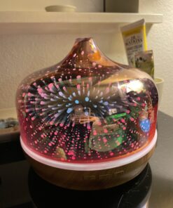 Porseme 500ml Essential Oil Diffuser 3D Glass Aromatherapy Ultrasonic Humidifier - Auto Shut-Off, Timer Setting, BPA Free for Home Hotel Yoga SPA Gift F2-500ml Rose Gold Giant 41 B16t9B686xS