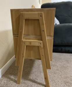 LASUAVY Bamboo Nightstands Set of 2 – Stackable Side Tables with Open Storage Compartment – Rustic Wood Bedside Tables for Bedroom, Living Room, Nursery – Modern and Versatile,Natural 1 34 B1704K2A5VS