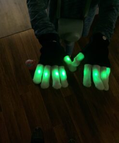 The Noodley LED Light Up Gloves for Kids Toys Games Outdoor Boy Girl Glow Dark Costume Autistic Child Teen Adult Sizes Black Small 38 B17980p hCS