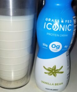 Iconic Protein Drinks, Vanilla Bean (12 Pack) - Sugar Free & Low Carb - 20g Grass Fed Protein - Lactose Free, Gluten Free, Non-GMO, Kosher - Keto Friendly Protein Shakes 24 B17OTJpsAqS