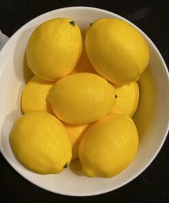 JEDFORE Fake Fruit Home House Kitchen Party Decoration Artificial Lifelike Simulation Yellow Lemon 10pcs Set 10 Pcs - Large Size 35 B17RIhnx5sS