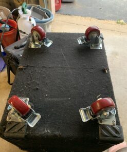 COOCHEER Casters, 3'' Heavy Duty Casters, Load 1200lbs, Lockable Bearing Caster Wheels with Brakes, 360-degree Top Plate Swivel Casters for Furniture and Workbench, Casters Set of 4, Red (Free Screws) 30 B183rhTe1eS