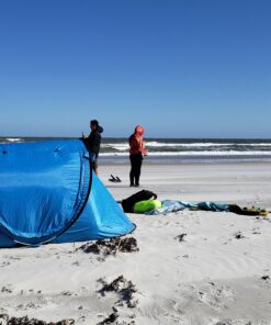 Abco Small Pop Up Tent and Automatic Instant Portable Cabana Beach Small Tent - 2 Person Pop Up Tent - 2 Doors Emergency Tent - Water-Resistant, UV Protection Sun Shelter with Carrying Bag (Sky Blue) 51 B18QnyRxGXS