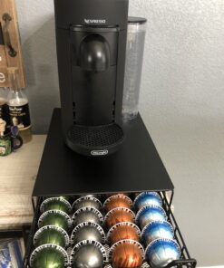 RECAPS Coffee Pod Holder Pod Drawer Storage Pods Holder Coffee Capsules Kitchen Organizer Compatible with Vertuoline Vertuo Stores 40 Capsules Black Color Cast Iron 41 B18XOhwDnYS