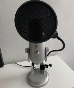 Dragonpad USA Microphone Pop Filter, for Blue Yeti, Blue Snowball - Flexible Gooseneck Microphone Mount and Double Layer Sound Shield Guard Windscreen black 61 B18Zlnt3x6S