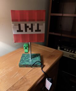 Minecraft TNT Block 14-Inch Desk Lamp with 3D Creeper Puller | LED Lamp 23 B190erEsBSS