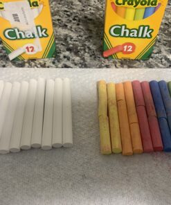 Crayola Non-Toxic White Chalk(12 ct box)and Colored Chalk(12 ct box) Bundle 21 B1930GoYrUS