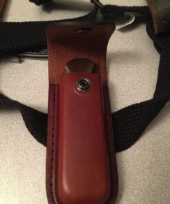 Old Timer 7OT Cave Bear Traditional Lockback Pocket Knife with 3.9in High Carbon Stainless Steel Blade, Sawcut Handles, and Leather Belt Sheath for Hunting, Camping, Whittling, EDC, and Outdoors 32 B19gQULCRCS