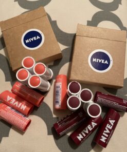 NIVEA Lip Balm, Blackberry Flavored Tinted Lip Balm Stick with Shea Butter and Jojoba Oil, 0.17 Oz, Pack of 4 0.17 Ounce (Pack of 4) 23 B19vxCXXNS