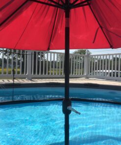 HomeRoots 9' Patio Umbrella Outdoor Table Bug Screen Mesh Black Mosquito Net Canopy Curtains Adjustable Enclosure Large Umbrella Hanging Tent 100% Polyester Light Weight Mosquito Netting 43 B1A5 SlsCuS