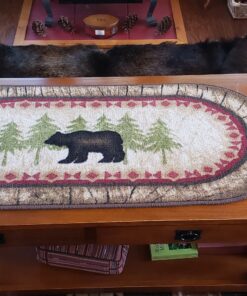 Cozy Cabin CC5276 Birch Bear Non Skid Rug 20"x44" Wedge Brown 20 in x 44 in 22 B1AW4fcczMS