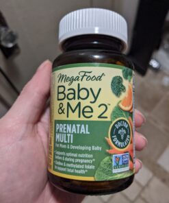 MegaFood Baby & Me 2 Prenatal Vitamin and Minerals - Vitamins for Women - with Folate (Folic Acid Natural Form), Choline, Iron, Iodine, and Vitamin C, Vitamin D and more - 120 Tabs (60 Servings) 120 Count (Pack of 1) 33 B1Ahe3GghPS 1