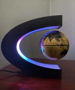 Senders Floating Globe with LED Lights C Shape Magnetic Levitation Floating Globe World Map for Desk Decoration (Gold) 21 B1AmpxYql4S