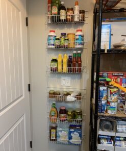 Lavish Home (White) 6-Tier Adjustable Kitchen Door Rack for Pantry Organization and Storage Shelving, (L) 19” x (W) 5” x (H) 56-64 35 B1AuRDj62OS