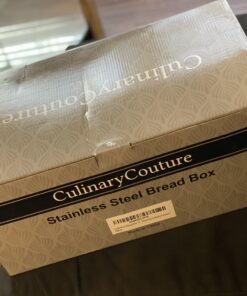 Culinary Couture Extra Large Black Bread Box for Kitchen Countertop - Holds 2 Bread Loaves! - 16.5" x 9" x 6.5" - Stainless Steel Vintage Bread Boxes for Kitchen Counters - Bonus Recipe EBook 36 B1COHepYXNS