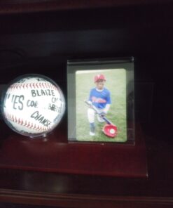 MLB Dark Wood Base Ball and Card Holder,8.2 x 6.5 x 4.7 inches,Multicolor 16 B1CVhF1TyfS