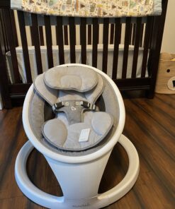 Munchkin® Bluetooth Enabled Lightweight Baby Swing with Natural Sway in 5 Ranges of Motion, Includes Remote Control, White Swing, Grey 29 B1DS5lUkC S