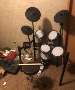 Donner DED-200 Electric Drum Sets with Quiet Mesh Drum Pads, 2 Cymbals w/Choke, 31 Kits and 450+ Sounds, Throne, Headphones, Sticks, USB MIDI, Melodics Lessons (5 Pads, 3 Cymbals) 32 B1DsQrFwGVS