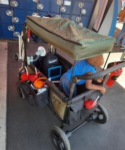 Jeep Deluxe Wrangler Stroller Wagon with Cooler Bag and Parent Organizer by Delta Children, Black/Green 45 B1E9k2jVKES