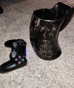 AleHorn Original Handcrafted Authentic Viking Drinking Horn Tankard for Beer Mead Ale - Genuine Medieval Inspired Stein Mug Food Safe Vessel with Handle (XL - 20oz, Durable Resin Base) XL - 20oz 44 B1ECqYayBES