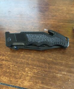 Smith & Wesson Border Guard 10in High Carbon S.S. Folding Knife with 4.4in Tanto Blade and Aluminum Handle for Tactical, Survival and EDC Partially Serrated Edge 55 B1EOlVPEjPS