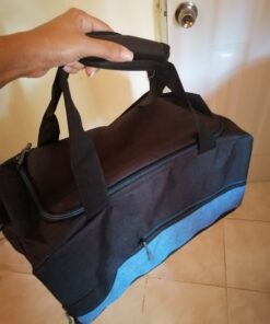 MarsBro Water Resistant Sports Gym Travel Weekender Duffel Bag with Shoe Compartment Black/Blue 17 B1ERuV709FS