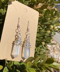 SUNYIK Angel Aura Titanium Coated Crystal Points Quartz Sticks Spikes Point Beads 15 inch Strand Drilled 0.5"-1.6" Angel Aura Quartz 13 B1ESrj9OCTS