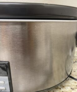 Crock-Pot Large 8 Quart Programmable Slow Cooker with Auto Warm Setting and Cookbook, Black Stainless Steel 32 B1Ekmomz5DS