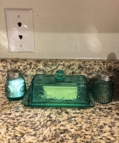 The Pioneer Woman Adeline Glass Butter Dish with Salt And Pepper Shaker Set 15 B1EqWsRvhMS
