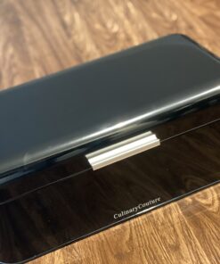 Culinary Couture Extra Large Black Bread Box for Kitchen Countertop - Holds 2 Bread Loaves! - 16.5" x 9" x 6.5" - Stainless Steel Vintage Bread Boxes for Kitchen Counters - Bonus Recipe EBook 37 B1F49ERI8PS