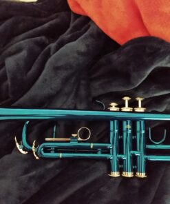 Mendini By Cecilio Bb Trumpet - Trumpets for Beginner or Advanced Student w/Case, Cloth, Oil, Gloves - Brass Musical Instruments For Kids & Adults Blue 23 B1FoLhPw4ZS 1