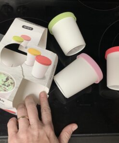 Tovolo Sweet Treat, 6 oz. Mini Tubs Set of 4, Tight-Fitting Silicone Lid, Easy Stacking Reusable Ice Cream Container, 6-Ounces, Assorted MINI Sweet Treat Tubs Set of 4 37 B1GfPVEKVRS