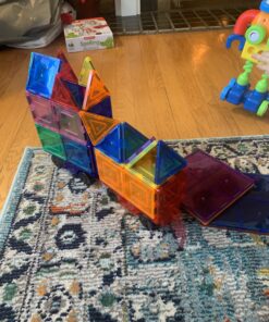 PicassoTiles 2 Piece Car Truck Construction Kit Toy Set Vehicle Educational Building Tile Magnetic Blocks Puzzle Magnets Toys with Re-Enforced Hitch and Long Bed for Girls Boys Toddler Ages 3+ PT20 50 B1GjyqwIL S