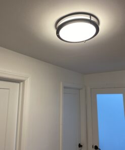 LB72120 LED Flush Mount Ceiling Light, 12 inch, 15W (150W Equivalent) Dimmable 1200lm, 3000K Warm White, Oil Rubbed Bronze Round Lighting Fixture for Kitchen, Hallway, Bathroom, Stairwell 41 B1GuJudp1lS