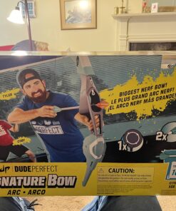 Dude Perfect Signature Bow Nerf Sports Biggest Nerf Bow with 2 Nerf Whistling Arrows For Kids, Teens, and Adults Standard Packaging 20 B1HadAQPUPS