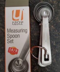 Measuring Spoons: U-Taste 18/8 Stainless Steel Spoons Set of 9 Piece: 1/16 tsp, 1/8 tsp, 1/4 tsp, 1/3 tsp, 1/2 tsp, 3/4 tsp, 1 tsp, 1/2 tbsp & 1 tbsp Dry and Liquid Ingredients XS-9 pcs 45 B1Il0M7n1fS