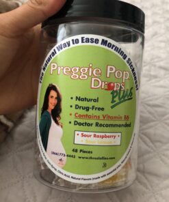Preggie Pop Drops Plus Fortified with Vitamin B6 - Morning Sickness Relief Fortified with Vitamin B6. Preggie Pops for Relief for Pregnant Women Candy Drops. Sour Raspberry & Sour Lemon 48 Count Sour Raspberry and Sour Lemon 42 B1IlbEvshSS