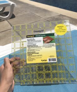 Omnigrid Square Value Pack (2-1/2", 4-1/2", 6-1/2", 9-1/2") Quilting Ruler, 2.5”, 4.5”, 6.5” and 9.5”, Clear, 4 Pack 19 B1JpPRLAS5S