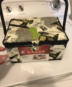 SINGER 07281 Vintage Sewing Basket with Sewing Kit Accessories, 10.5" long x 8" wide x 6" high. 61 B1JsxU4IfdS