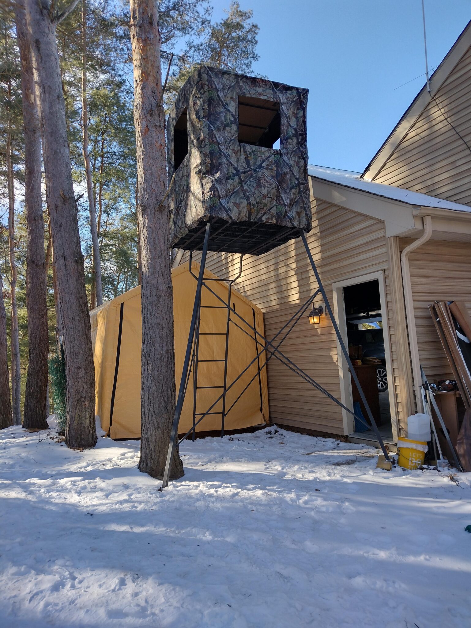 Guide Gear Elevated Deer Hunting Blind, Camo Tent For Tower Stand, 2
