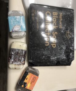 O Naturals 6 PCS Black Soap - Women & Men's Bar Soap, Father's Day Gifts, Men's Soap Bar, African Black Soap w/Moisturizing Shea Butter, Charcoal Soap, Organic & Natural Soap for Men & Women, 4oz Black Soap Collection 4 Ounce (Pack of 6) 49 B1KSVv71hvS