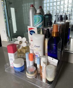 iDesign Linus Plastic Stadium Spice Racks, BPA-Free 3-Tiered Organizer for Kitchen, Pantry, Bathroom, Vanity, Office, Craft Room Storage Organization, 10.25" x 9.25" x 4", Clear Large - Set of 1 10.25" x 9.25" x 4" 35 B1KdzaPqN3S