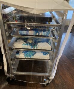 New Star Foodservice 36510 Commercial-Grade Aluminum 10-Tier Sheet Pan/Bun Pan Rack, 26" L x 20" W x 38" H with Brake Wheels 26 x 20 x 38 35 B1KtZX2Vz8S