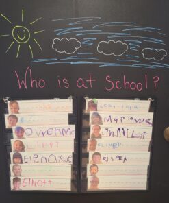 Magnetic Pocket Chart with 10 Dry Erase Cards for Standards,Daily Schedule,Activities,Class demonstrations (Black) Black 12 B1KuxIoSktS