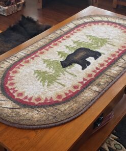 Cozy Cabin CC5276 Birch Bear Non Skid Rug 20"x44" Wedge Brown 20 in x 44 in 23 B1L7ZEzAS